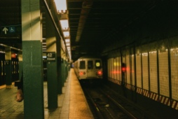 R-Train heading southbound from Times Sq/42nd Street Station